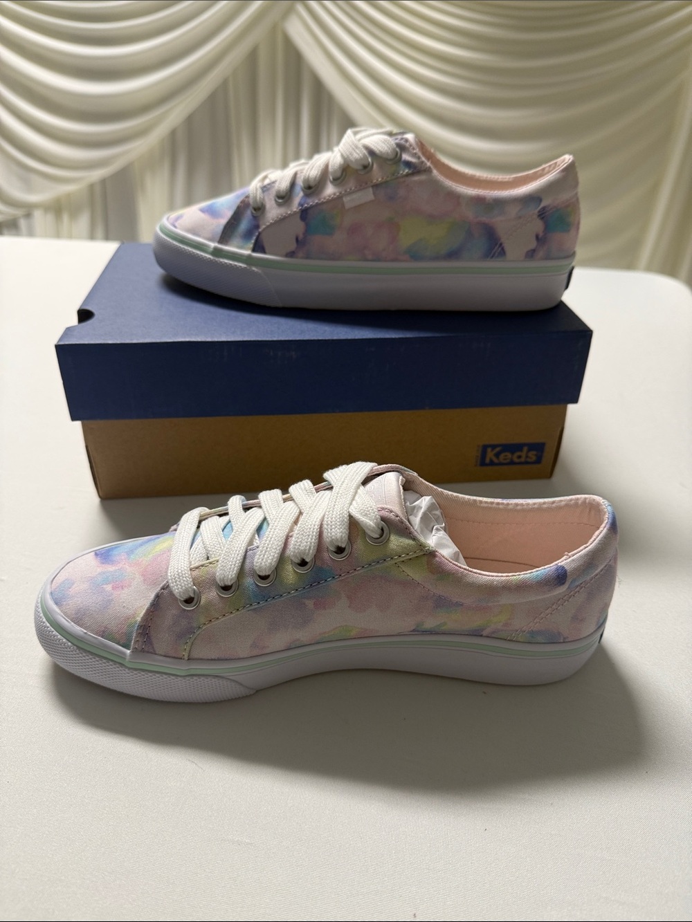 Keds Jump Kick Abstract Floral Pink Print - Size:7.5